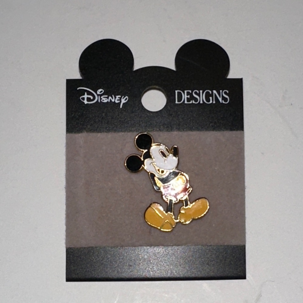 Disney Mickey Mouse Gold and Black enamel Brooch